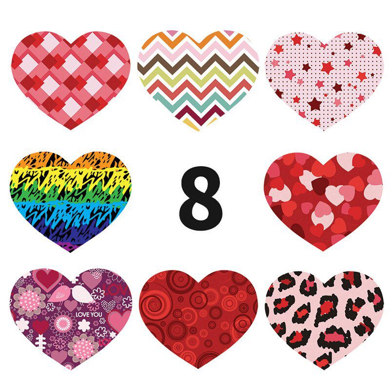 100-500 Labels Love Rainbow Sticker Heart Shape Scrapbooking Gift Packaging Party Wedding Valentine's Day Stationery Sticker