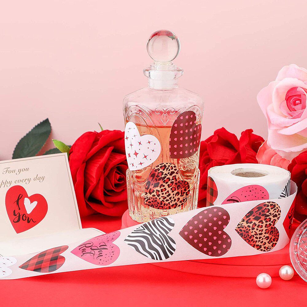 100-500 Labels Love Rainbow Sticker Heart Shape Scrapbooking Gift Packaging Party Wedding Valentine's Day Stationery Sticker