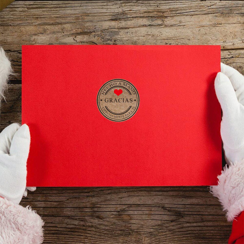 100-500pcs Multiple Styles Kraft Gracias Spanish Thank You Labels Stickers Handmade Scrapbooking Stationery Sticker