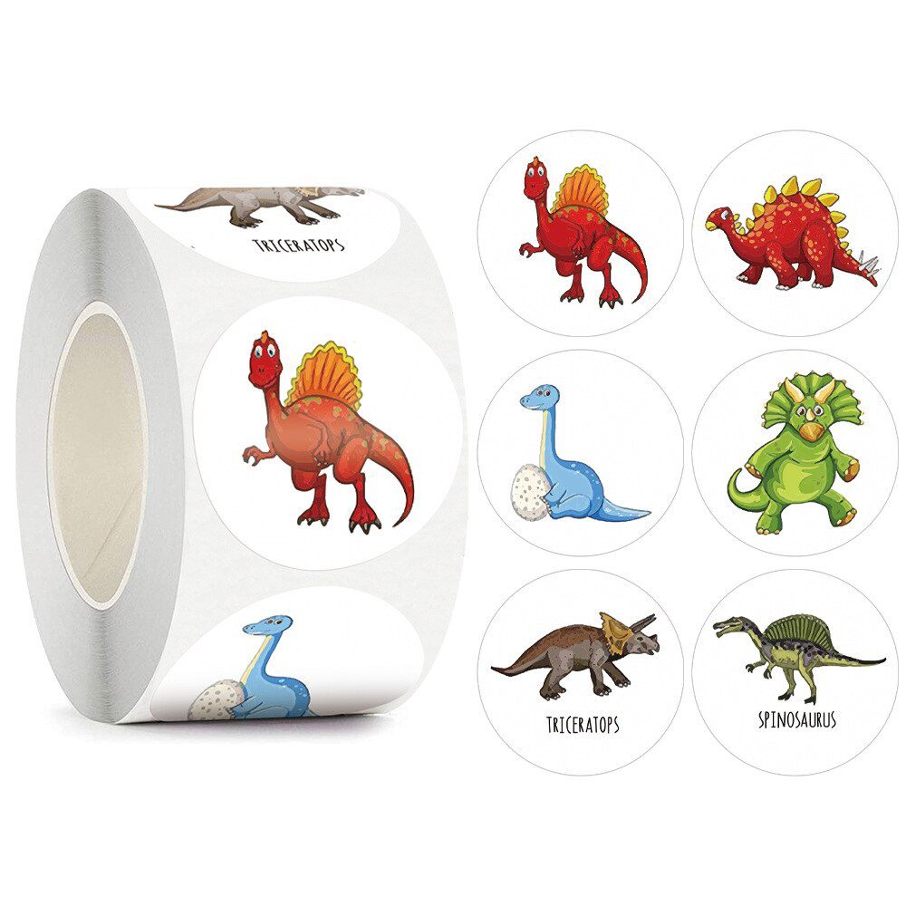 100-500PCS Children's Cartoon Stickers Little Dinosaur Pattern Kids Stationery Supplies School Teacher Supplies Reward Stickers