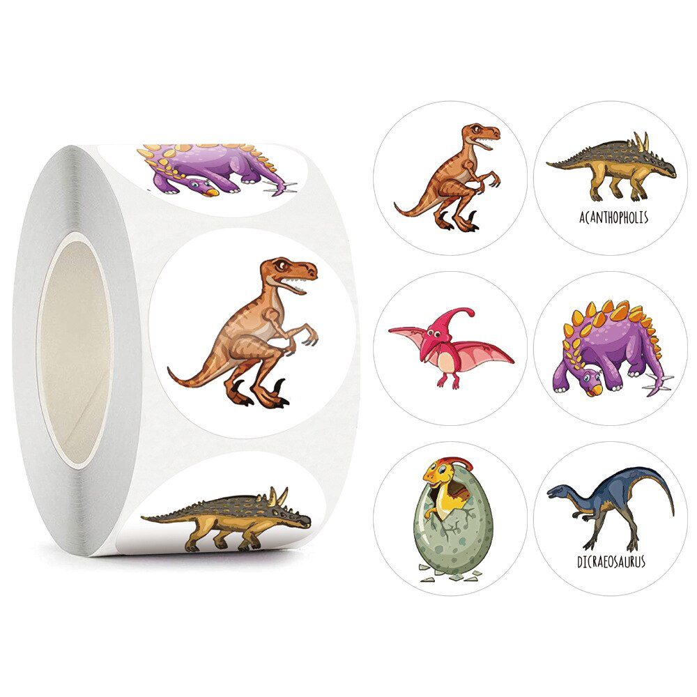 100-500PCS Children's Cartoon Stickers Little Dinosaur Pattern Kids Stationery Supplies School Teacher Supplies Reward Stickers