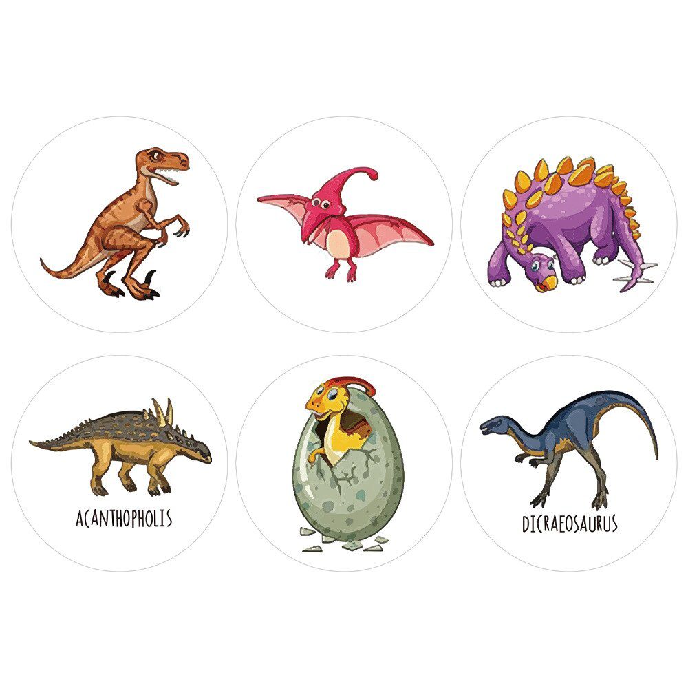 100-500PCS Children's Cartoon Stickers Little Dinosaur Pattern Kids Stationery Supplies School Teacher Supplies Reward Stickers