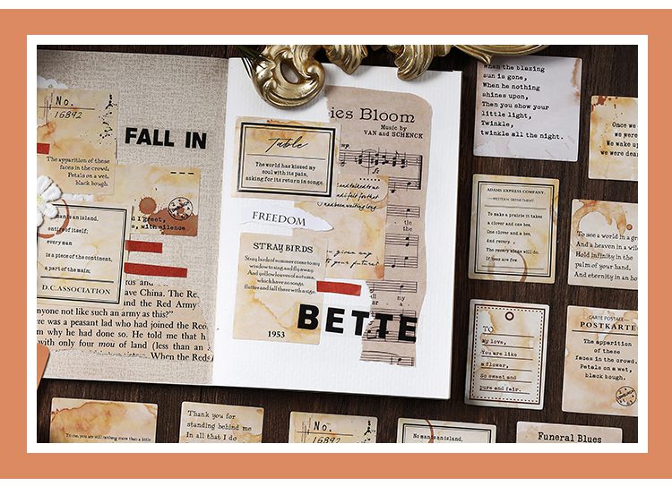 Journamm 46pcs/lot Ins Deco Boxed Stickers Scrapbooking Supplies Adhesive Planner DIY Photo Album Creative Decorative Stationery