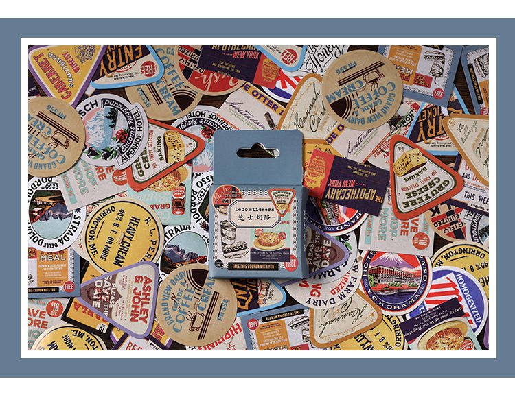 Journamm 46pcs/lot Ins Deco Boxed Stickers Scrapbooking Supplies Adhesive Planner DIY Photo Album Creative Decorative Stationery