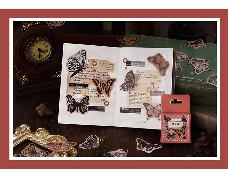 Journamm 46pcs/lot Ins Deco Boxed Stickers Scrapbooking Supplies Adhesive Planner DIY Photo Album Creative Decorative Stationery