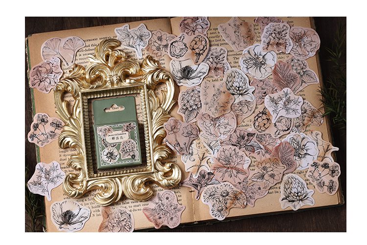 Journamm 46pcs/lot Ins Deco Boxed Stickers Scrapbooking Supplies Adhesive Planner DIY Photo Album Creative Decorative Stationery