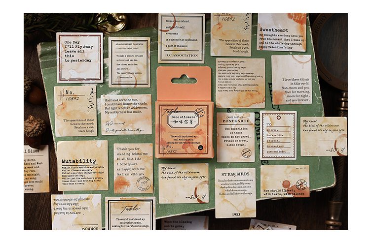 Journamm 46pcs/lot Ins Deco Boxed Stickers Scrapbooking Supplies Adhesive Planner DIY Photo Album Creative Decorative Stationery