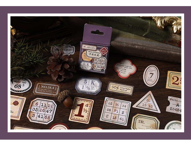 Journamm 46pcs/lot Ins Deco Boxed Stickers Scrapbooking Supplies Adhesive Planner DIY Photo Album Creative Decorative Stationery