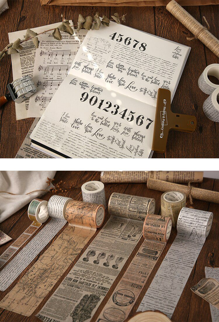 Journamm 11 Design Vintage Style Washi Paper Tape Scrapbooking Sticker School Supplies Decoration DIY Creative Stationery Tapes