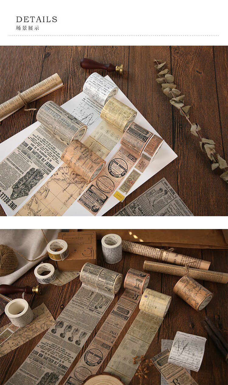 Journamm 11 Design Vintage Style Washi Paper Tape Scrapbooking Sticker School Supplies Decoration DIY Creative Stationery Tapes