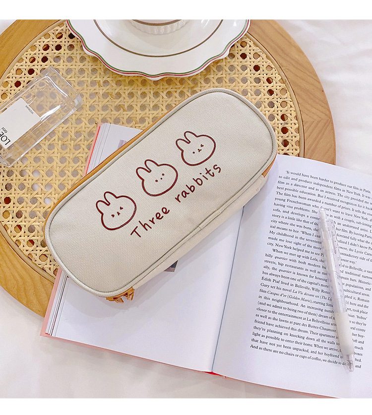 Mr.paper 4 Styles Kawaii Bear Pencil Bags Cartoon Cute Simple Pencil Cases Student School Supplies Stationery Pencil Bags