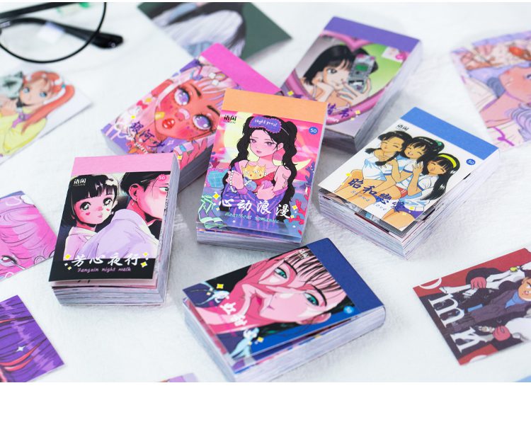 50 sheets Cute Galaxy girl Decorative ins Stickers Scrapbooking Stick Label Diary Album stationery painting Sticker Accessories