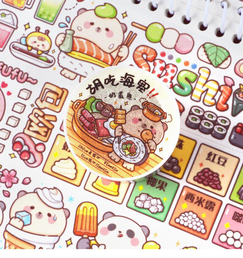 1pcs/1lot Decorative Adhesive Tapes Milk bear Food small Mochi Masking Tapes Scrapbooking DIY Paper Japanese Stickers 3m