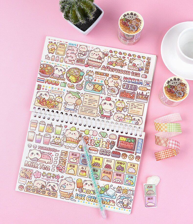 1pcs/1lot Decorative Adhesive Tapes Milk bear Food small Mochi Masking Tapes Scrapbooking DIY Paper Japanese Stickers 3m