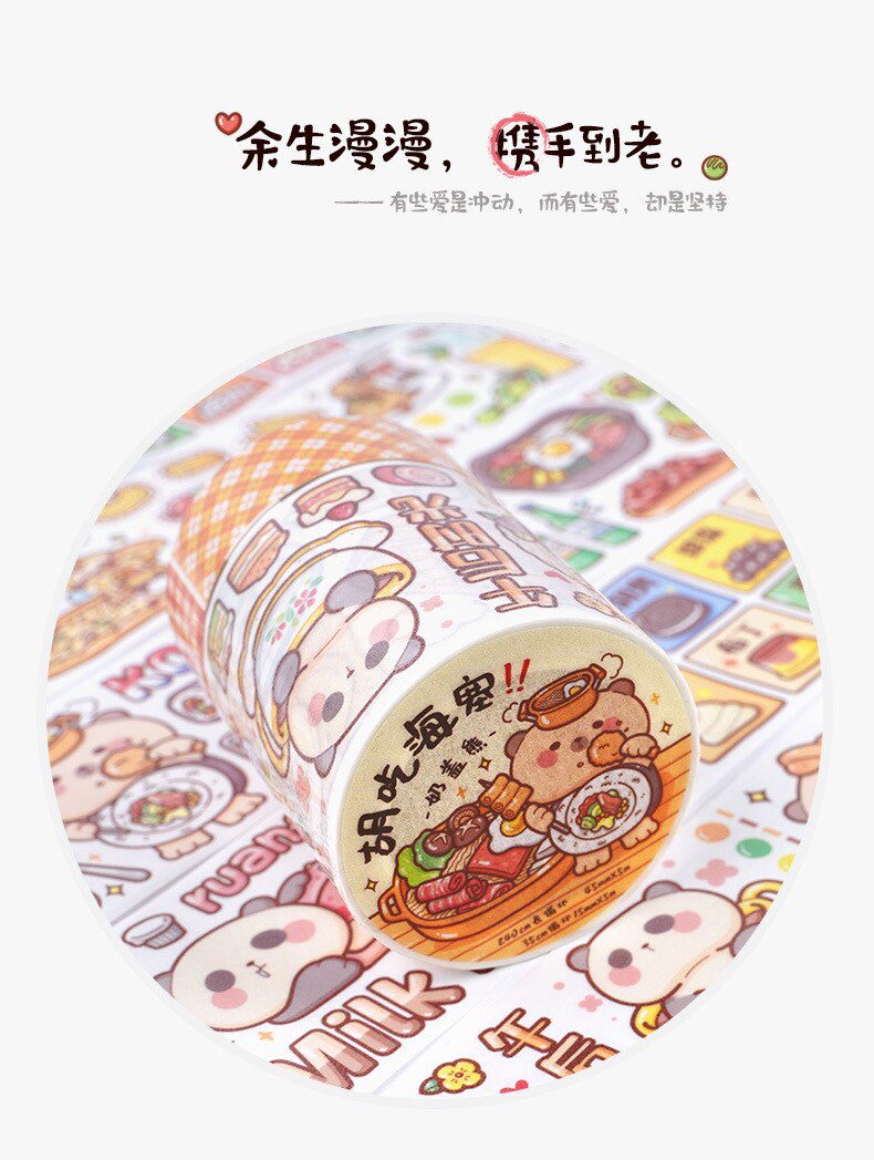 1pcs/1lot Decorative Adhesive Tapes Milk bear Food small Mochi Masking Tapes Scrapbooking DIY Paper Japanese Stickers 3m