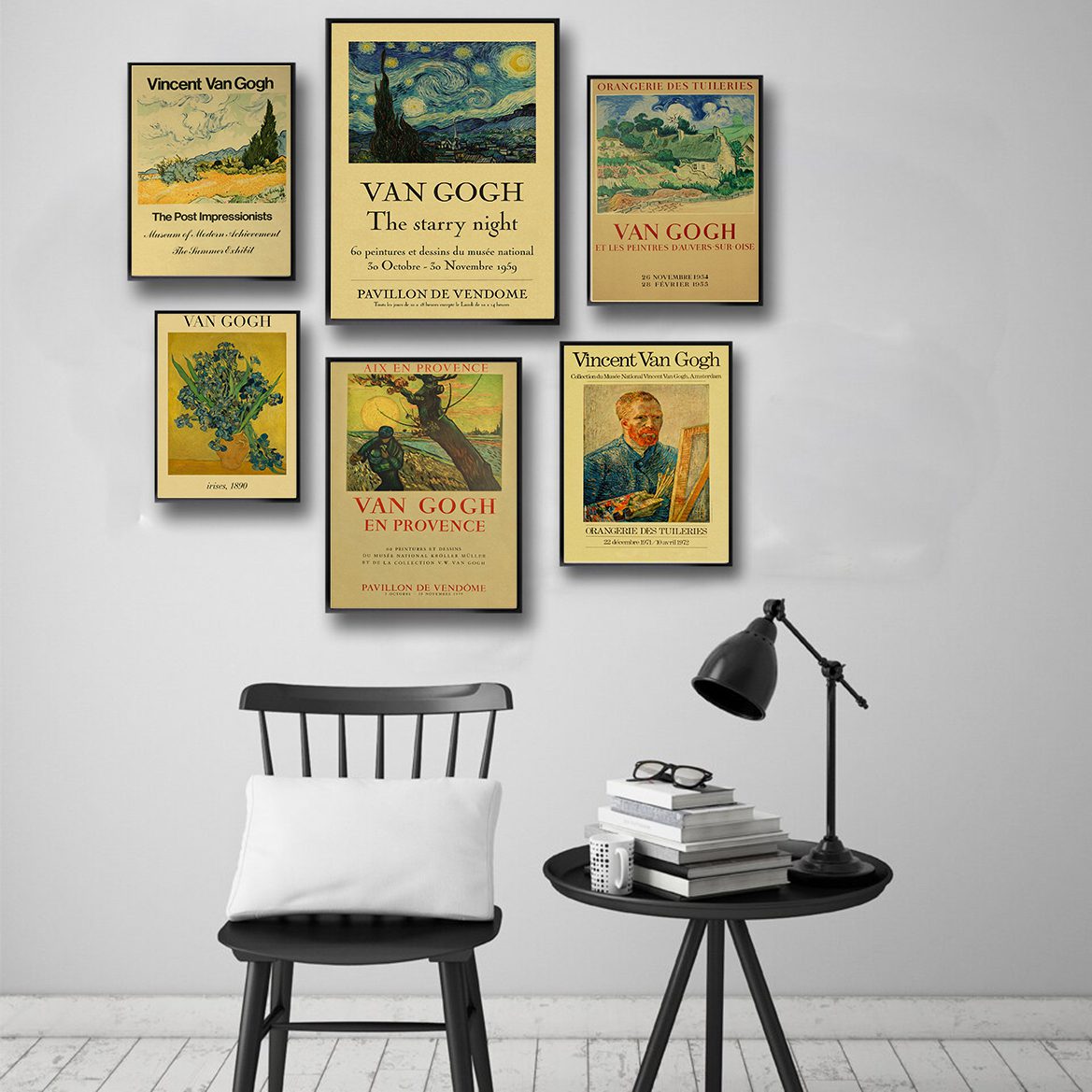 Famous Oil Painting Collection Posters Van Gogh Works Retro Kraft Paper Home Bar Cafe Decor Print Aesthetic Art Wall Paintings