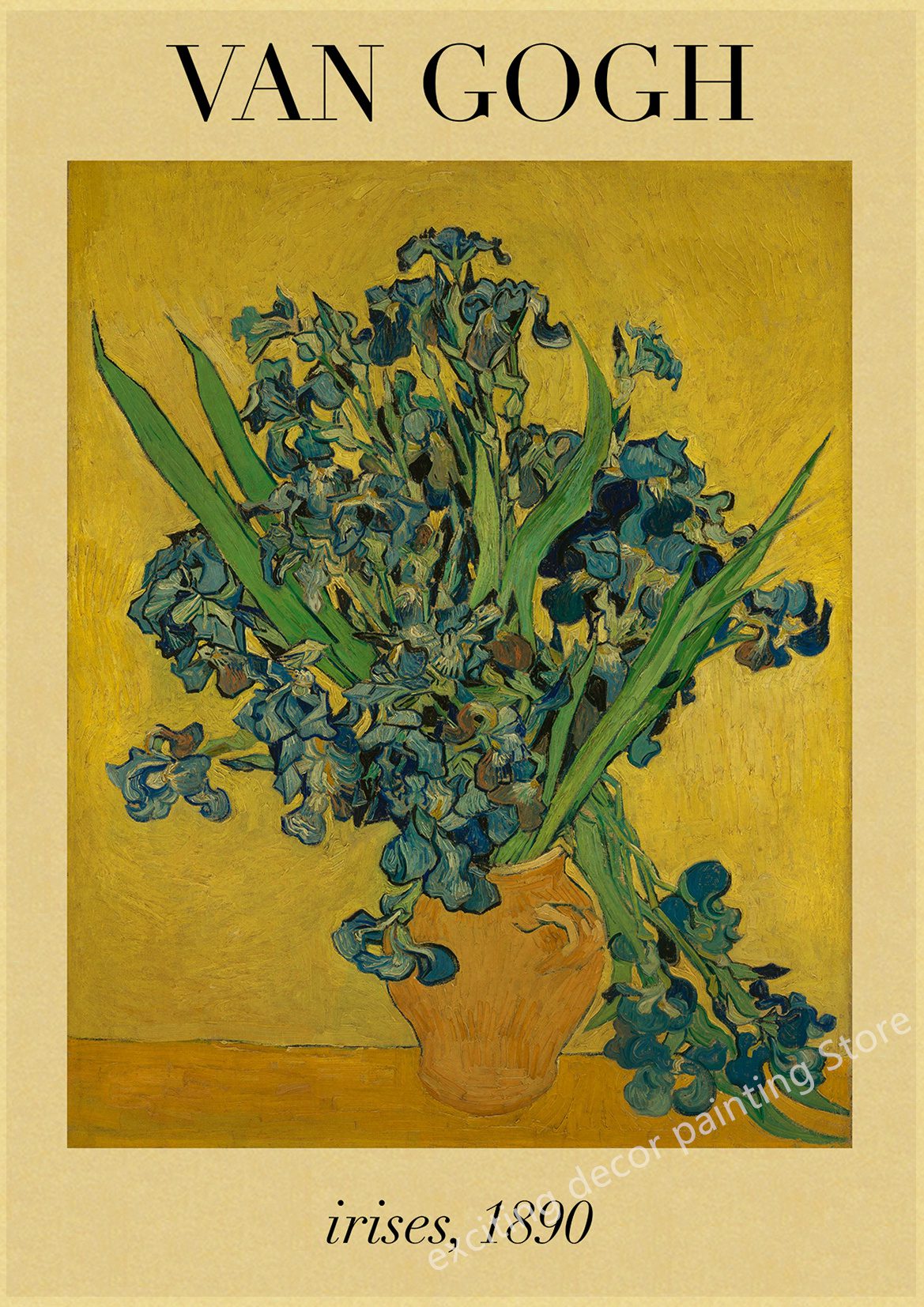 Famous Oil Painting Collection Posters Van Gogh Works Retro Kraft Paper Home Bar Cafe Decor Print Aesthetic Art Wall Paintings