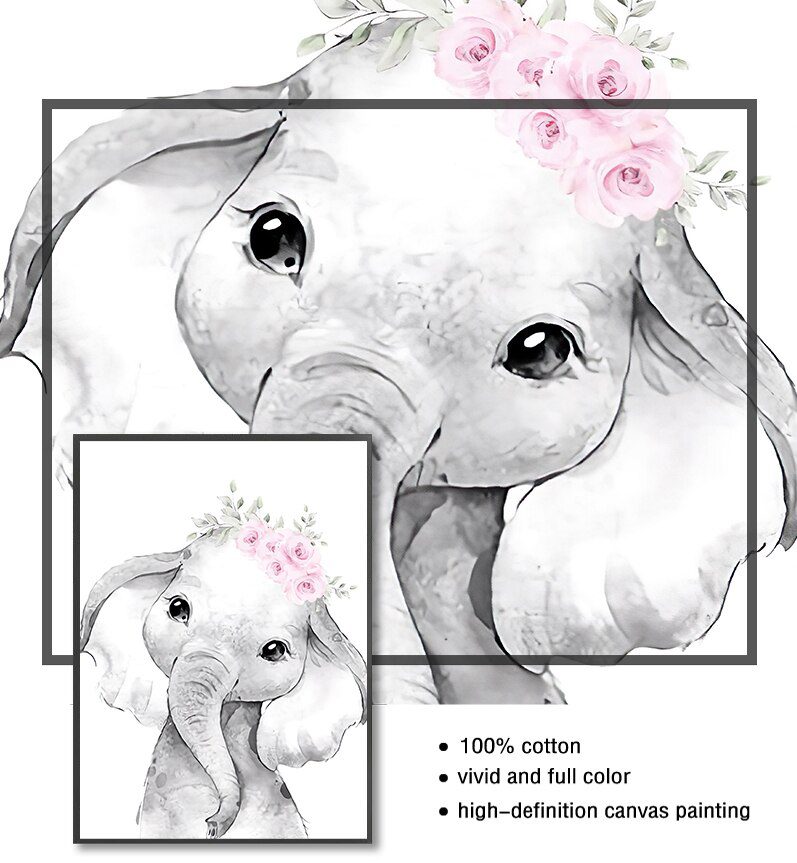 Custom Baby Name Nursery Poster Personalized Canvas Painting Print Pink Flower Animals Wall Art for Girls Bedroom Pictures Decor Custom Baby Name Nursery Poster Personalized Canvas Painting Print Pink Flower Animals Wall Art for Girls Bedroom Pictures Decor