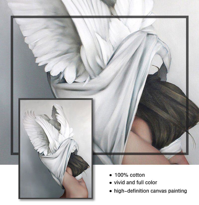 Decorative Painting Living Room Home Decoration Flowers Feathers Woman Abstract Canvas Painting Wall Art Print Poster Picture