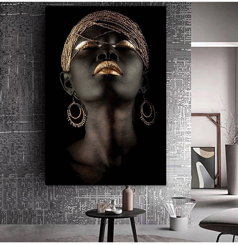 Wall Art Picture for living room Contemplator Black African Woman Oil Painting on Canvas Posters and Prints Scandinavian