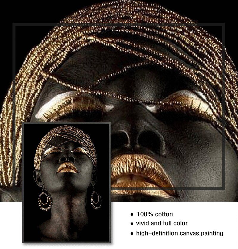 Wall Art Picture for living room Contemplator Black African Woman Oil Painting on Canvas Posters and Prints Scandinavian