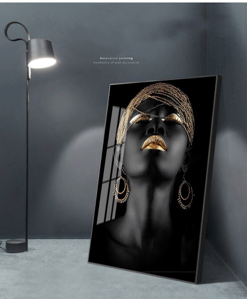 Wall Art Picture for living room Contemplator Black African Woman Oil Painting on Canvas Posters and Prints Scandinavian