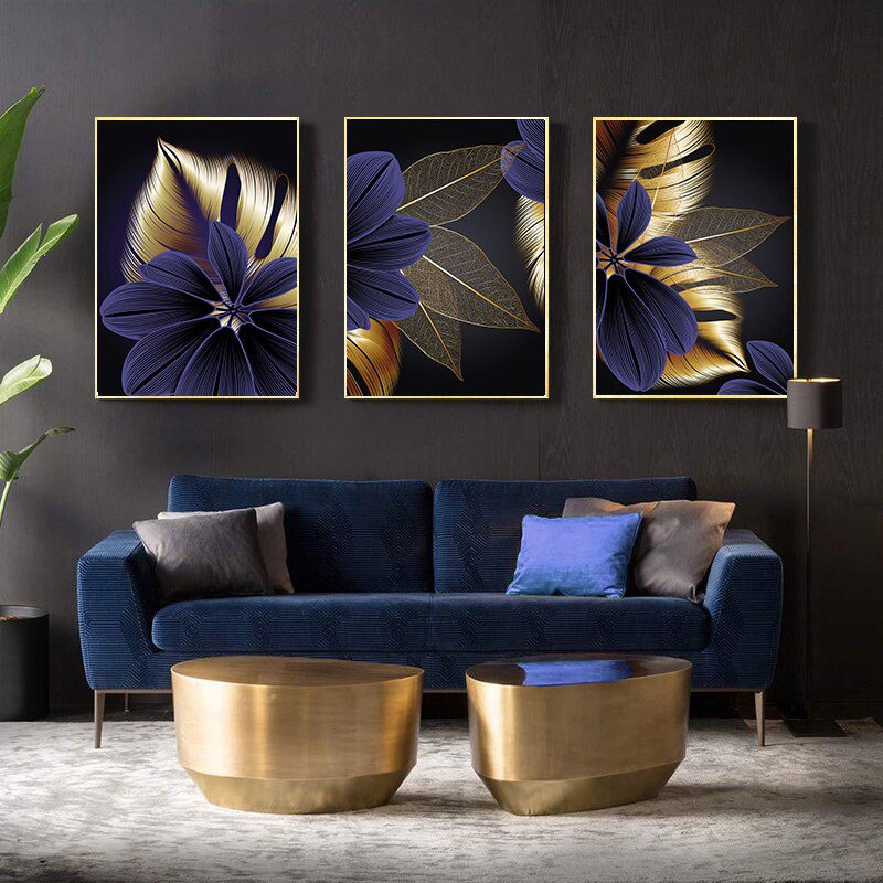 Art Painting Nordic Living Room Decoration Picture Black Golden Plant Leaf Canvas Poster Print Modern Home Decor Abstract Wall Art Painting Nordic Living Room Decoration Picture Black Golden Plant Leaf Canvas Poster Print Modern Home Decor Abstract Wall