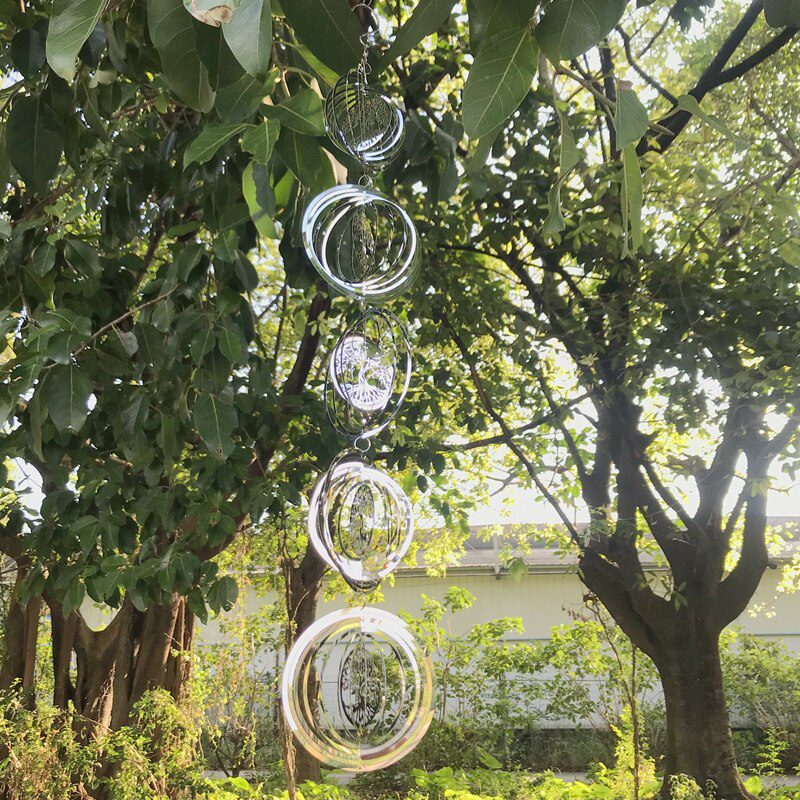 3D Rotating Wind Chimes Tree Of Life Wind Spinner Bell For Home Decor Aesthetic Garden Hanging Decoration Outdoor Windchimes Set