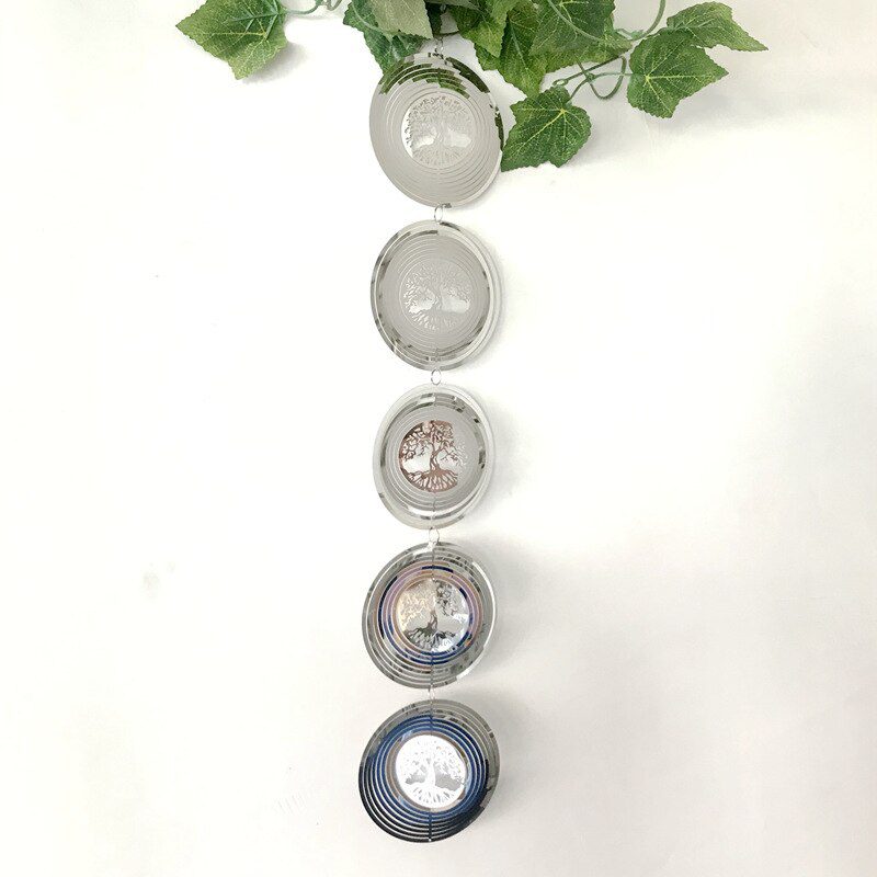 3D Rotating Wind Chimes Tree Of Life Wind Spinner Bell For Home Decor Aesthetic Garden Hanging Decoration Outdoor Windchimes Set