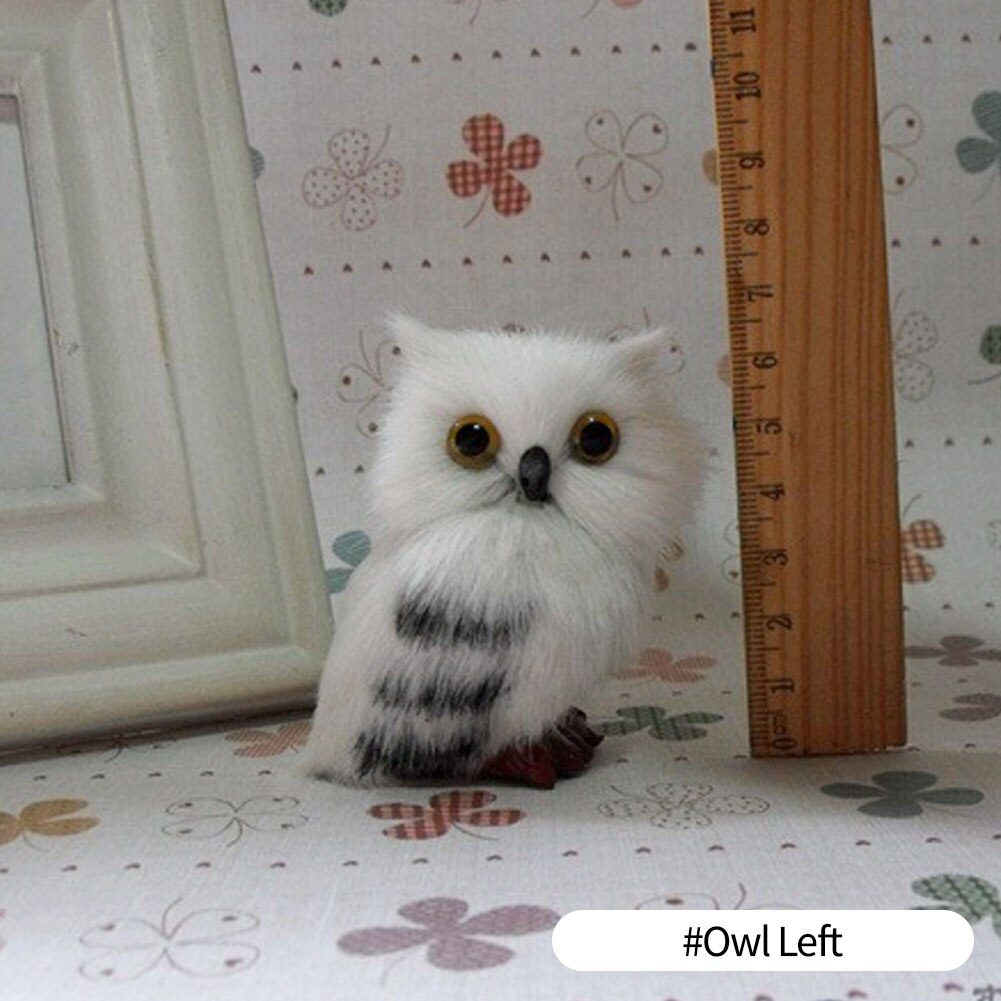 Simulation Rabbit Owl Cat Fox Ornament Furs Squatting Model Home Decoration Animal World with Static Action Figures Gift for Kid