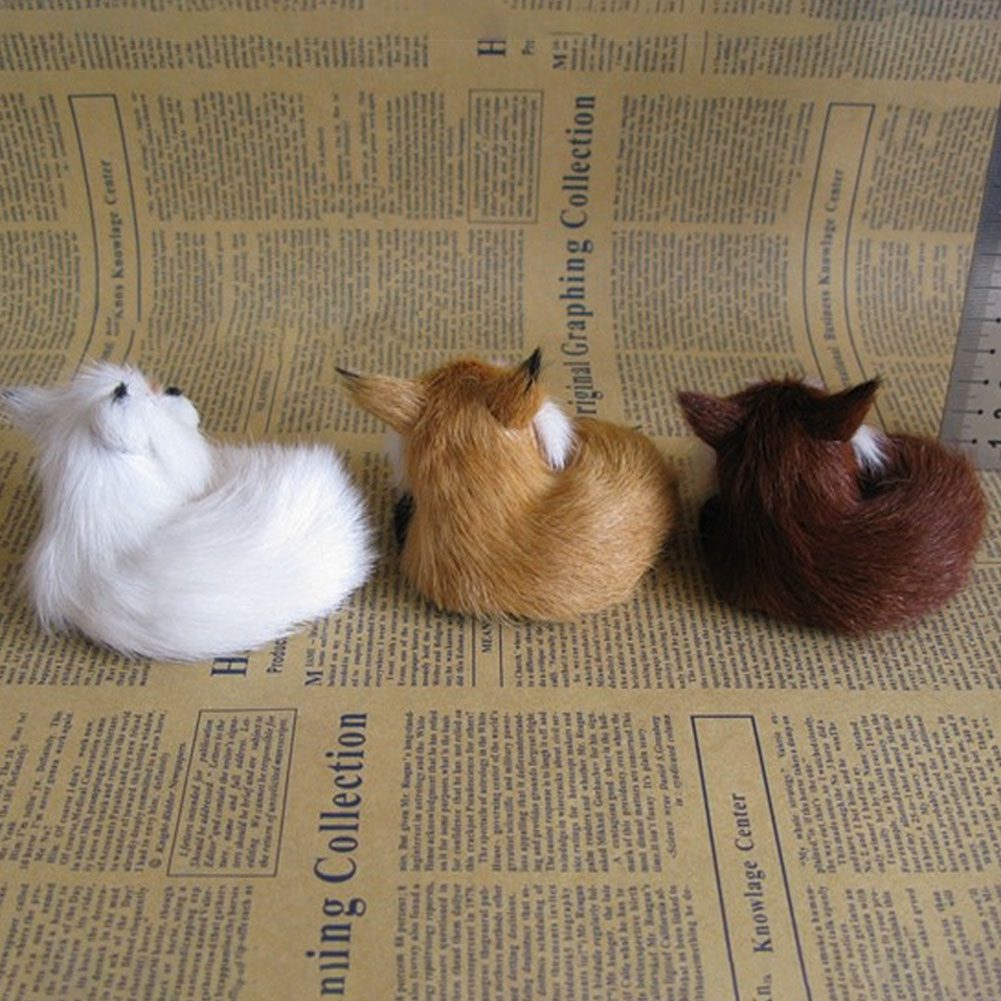 Simulation Rabbit Owl Cat Fox Ornament Furs Squatting Model Home Decoration Animal World with Static Action Figures Gift for Kid