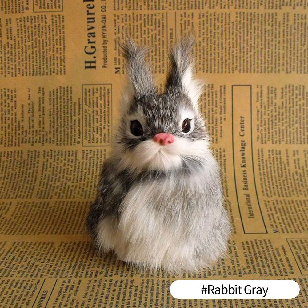 Simulation Rabbit Owl Cat Fox Ornament Furs Squatting Model Home Decoration Animal World with Static Action Figures Gift for Kid