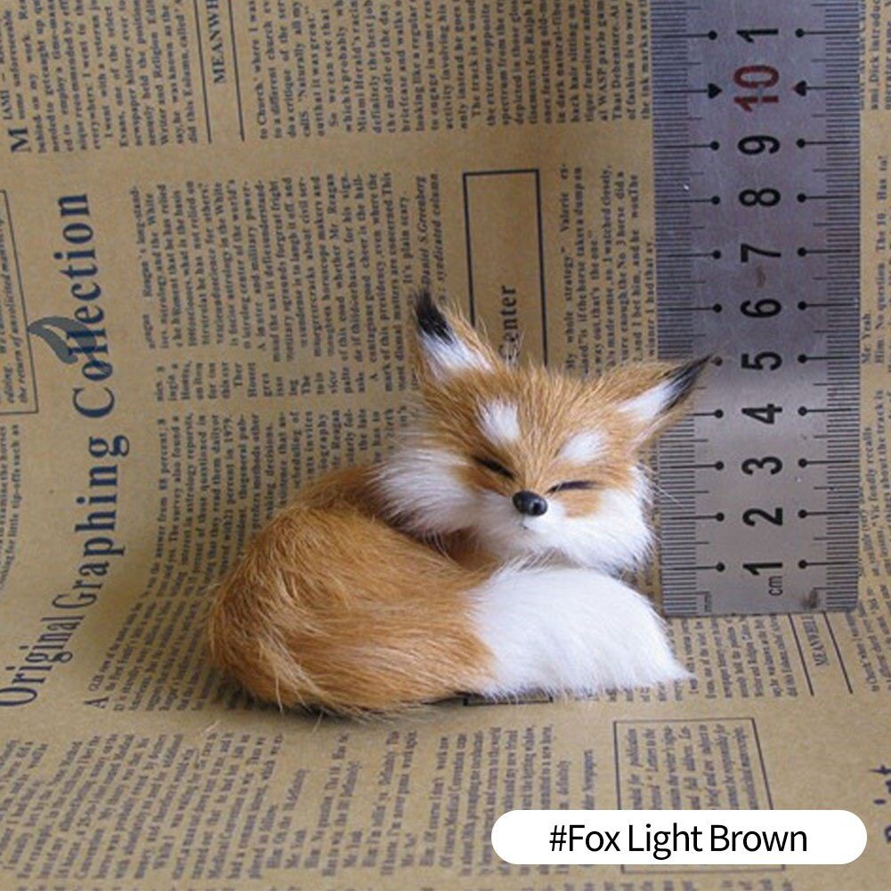 Simulation Rabbit Owl Cat Fox Ornament Furs Squatting Model Home Decoration Animal World with Static Action Figures Gift for Kid