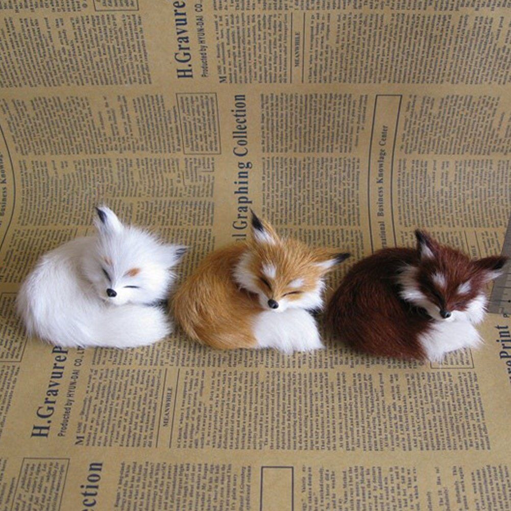 Simulation Rabbit Owl Cat Fox Ornament Furs Squatting Model Home Decoration Animal World with Static Action Figures Gift for Kid