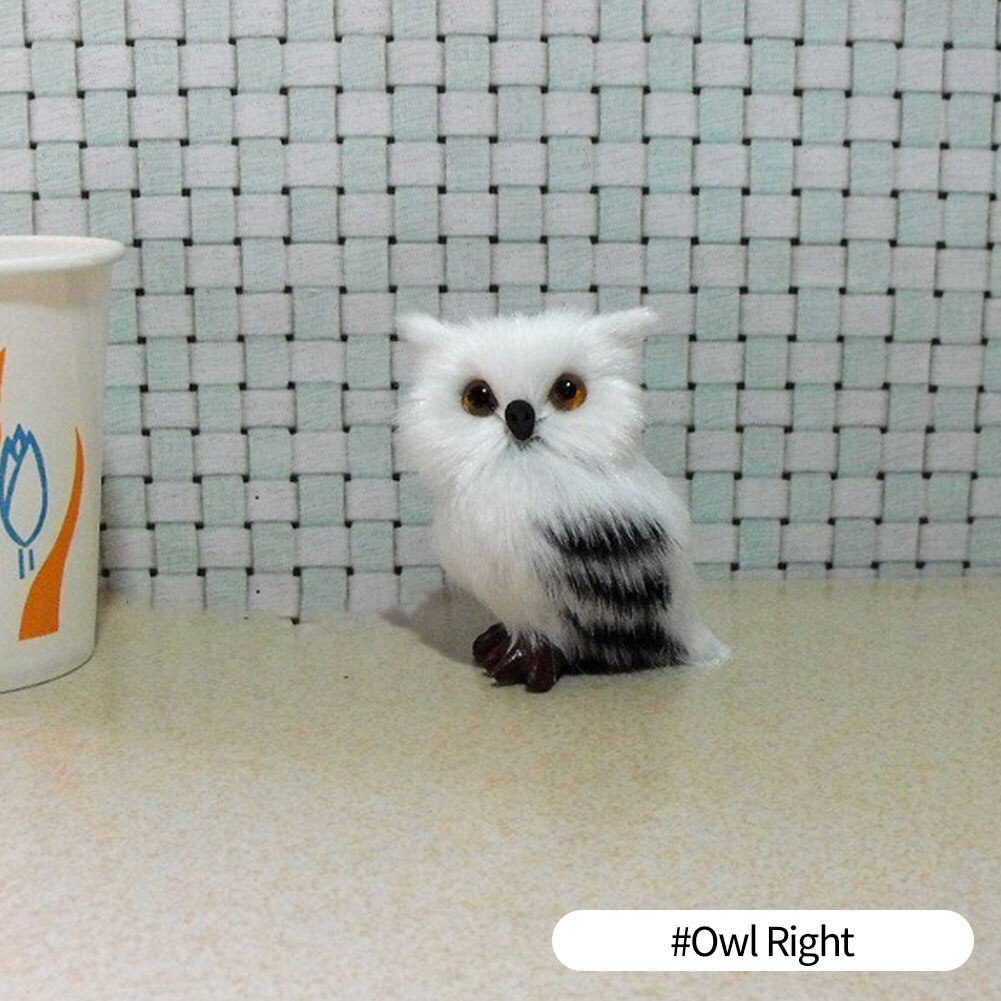 Simulation Rabbit Owl Cat Fox Ornament Furs Squatting Model Home Decoration Animal World with Static Action Figures Gift for Kid