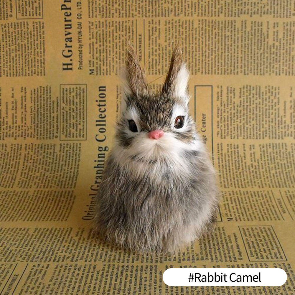 Simulation Rabbit Owl Cat Fox Ornament Furs Squatting Model Home Decoration Animal World with Static Action Figures Gift for Kid