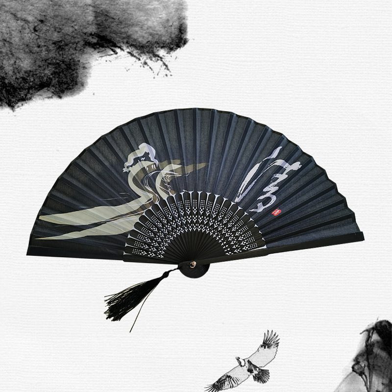 Chinese Japanese Silk Folding Fan Wooden Shank Classical Dance Fan High Quality Tassel Elegent Female Fan Home Decoration Chinese Japanese Silk Folding Fan Wooden Shank Classical Dance Fan High Quality Tassel Elegent Female Fan Home Decoration