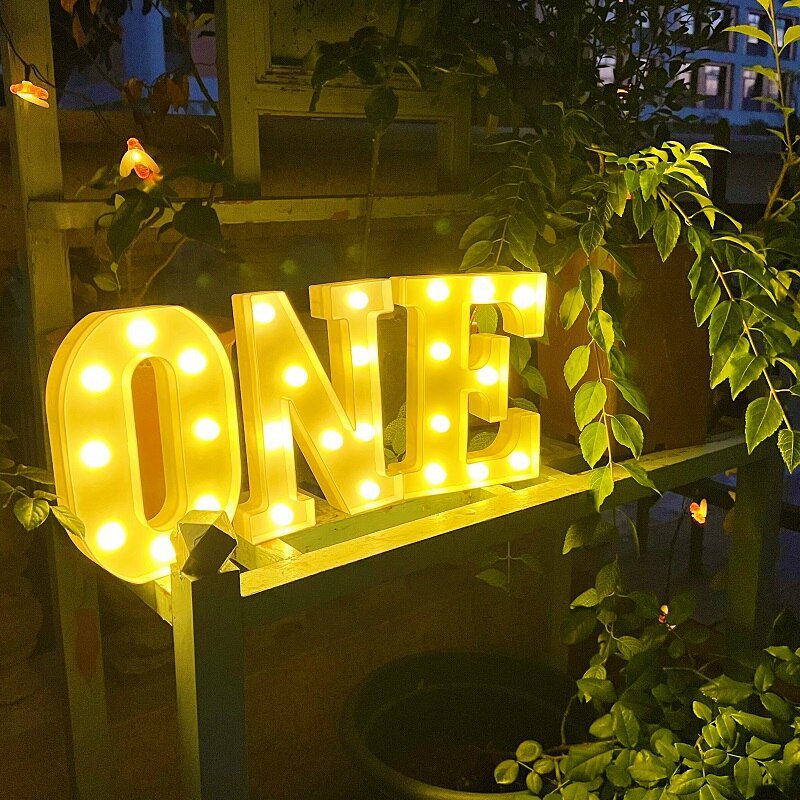 Alphabet Letter LED Lights Luminous Number Lamp Decor  Battery Night Light for home Wedding Birthday Christmas party Decoration