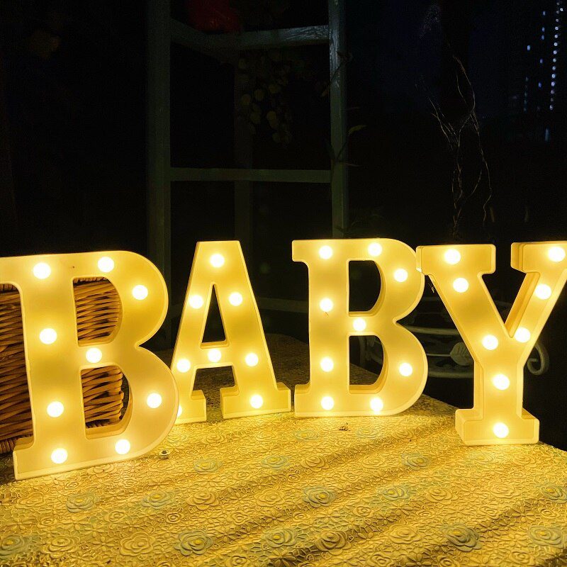 Alphabet Letter LED Lights Luminous Number Lamp Decor  Battery Night Light for home Wedding Birthday Christmas party Decoration