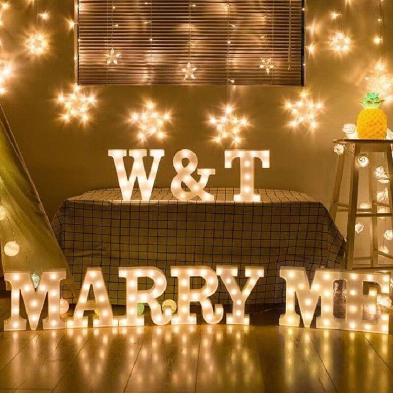 Alphabet Letter LED Lights Luminous Number Lamp Decor  Battery Night Light for home Wedding Birthday Christmas party Decoration