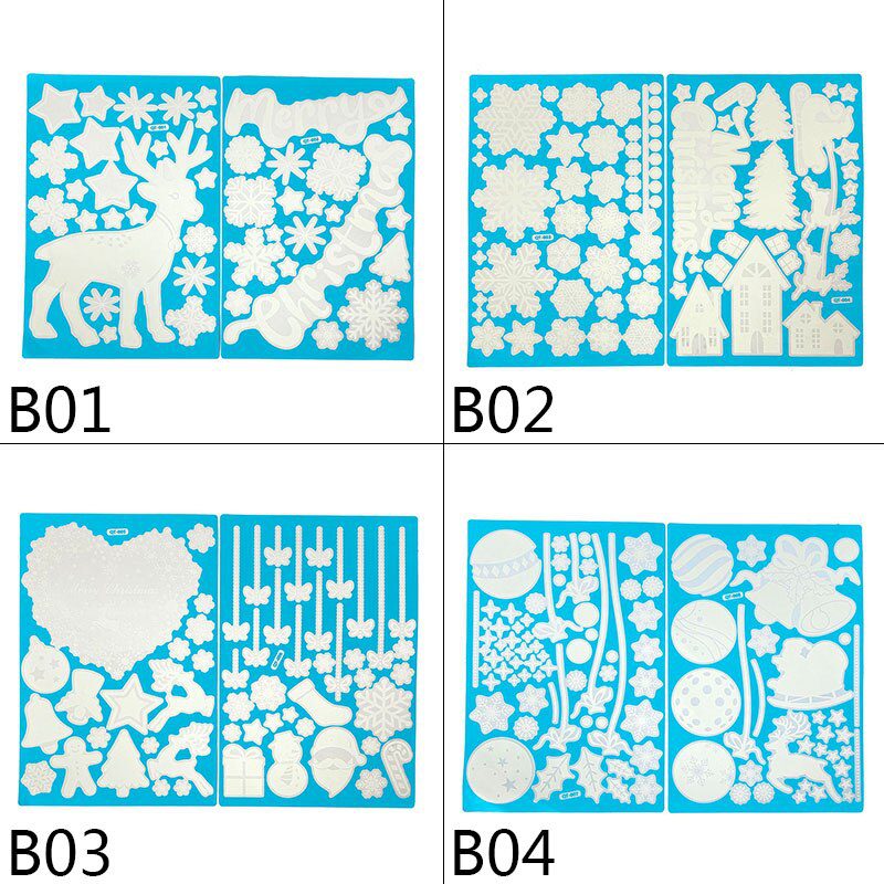 1 Sheet Merry Christmas Snowflake Snowman Window Sticker Christmas Wall Stickers Kids Room Wall Decals