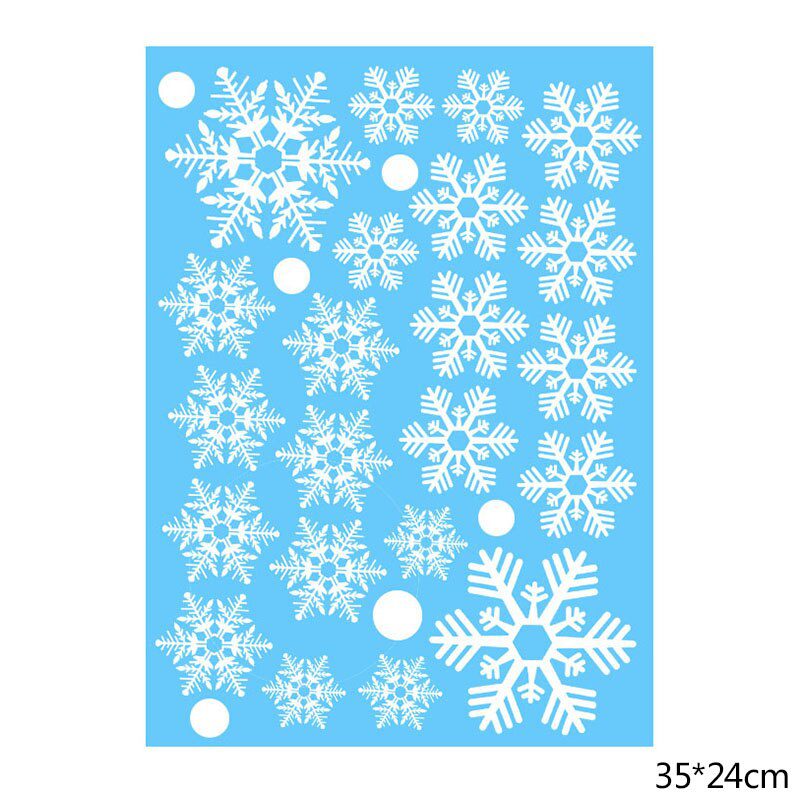 1 Sheet Merry Christmas Snowflake Snowman Window Sticker Christmas Wall Stickers Kids Room Wall Decals