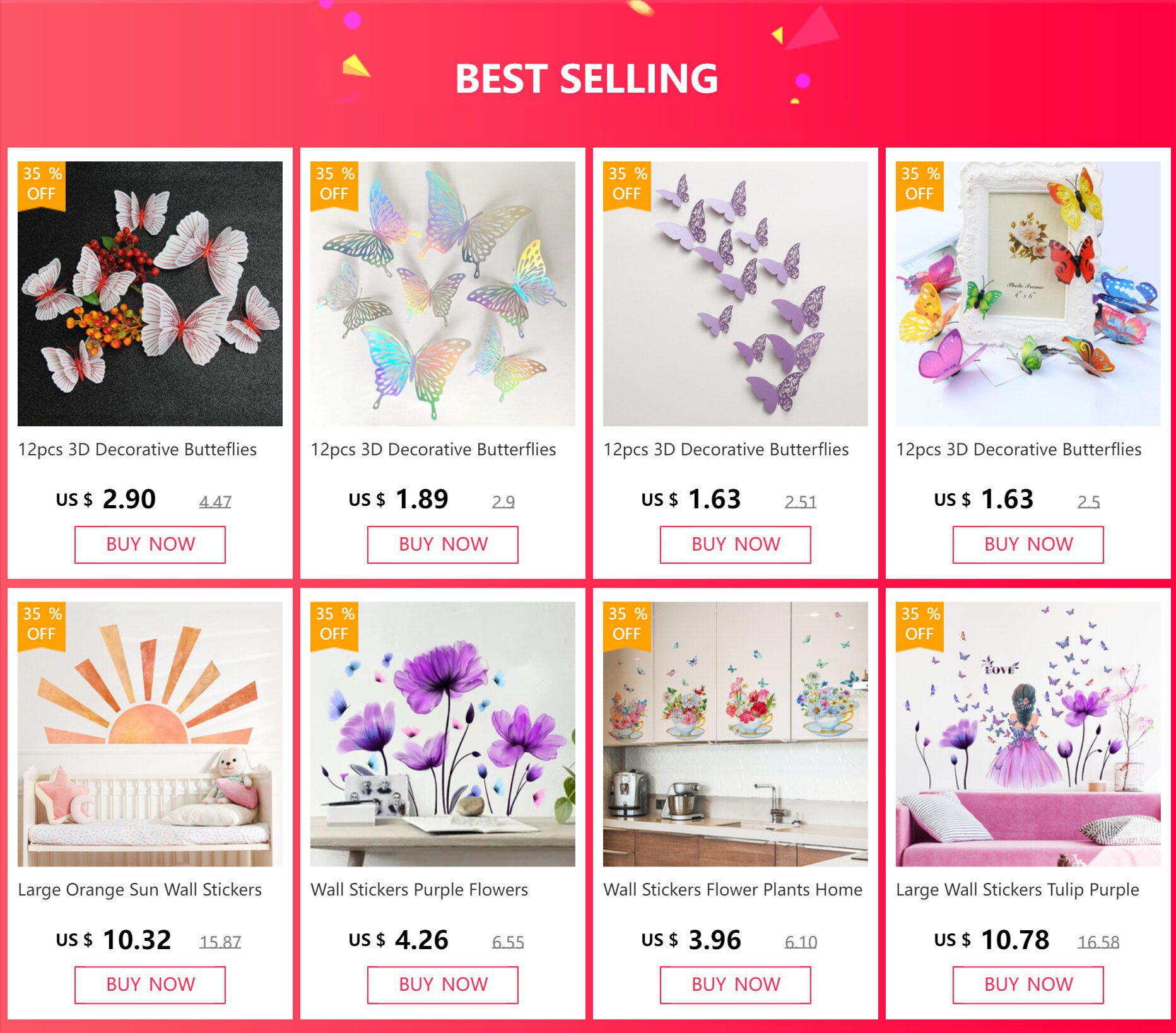 12pcs 3D Double Layer Butterflies Wall Stickers Living Room Decor Wedding Kids Room Decoration DIY Wall Art Magnet Stickers