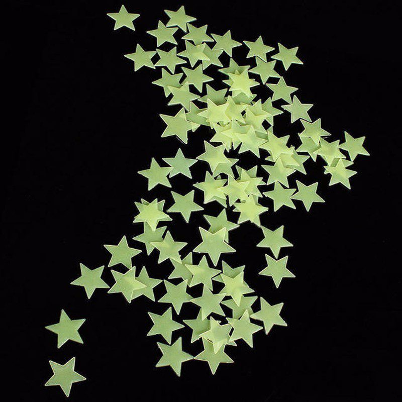 100Pcs Luminous Wall Stickers Glow In The Dark Stars Stickers For Kids Baby Rooms Colorful Fluorescent Home Room Decor Decals