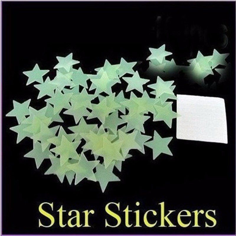 100Pcs Luminous Wall Stickers Glow In The Dark Stars Stickers For Kids Baby Rooms Colorful Fluorescent Home Room Decor Decals