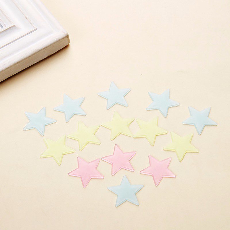 100Pcs Luminous Wall Stickers Glow In The Dark Stars Stickers For Kids Baby Rooms Colorful Fluorescent Home Room Decor Decals