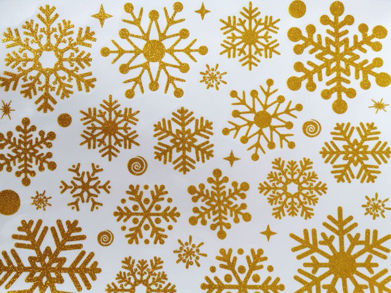 Glitter Effect Snowflake Electrostatic Wall Sticker Christmas Kids Room Decor Glass Window Home Decoration New Year Wallpaper