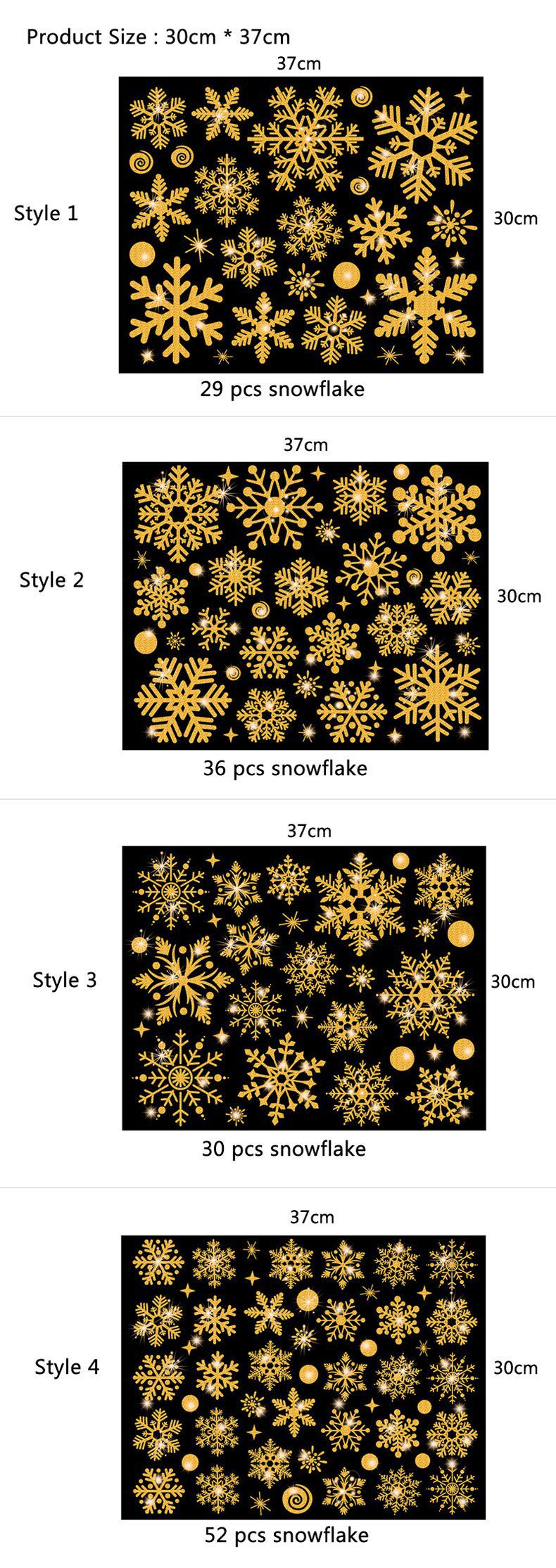 Glitter Effect Snowflake Electrostatic Wall Sticker Christmas Kids Room Decor Glass Window Home Decoration New Year Wallpaper