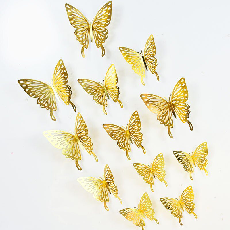 12Pcs 3D Hollow Butterfly Wall Sticker DIY Art Kids Room Home Wall Decals Wedding Birthday Party Butterfly Decoration Fridge 12Pcs 3D Hollow Butterfly Wall Sticker DIY Art Kids Room Home Wall Decals Wedding Birthday Party Butterfly Decoration Fridge