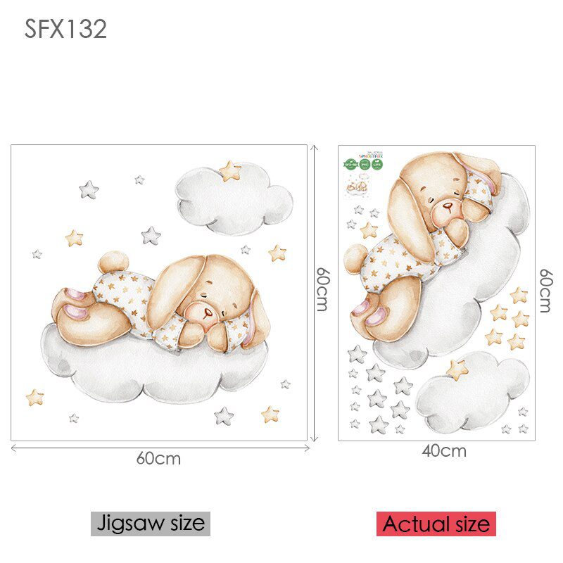 Elephant Giraffe Wall Stickers For Kids Rooms Wall Decorative Vinyl Animal Pattern Moon Child Wall Stickers For Children's Room